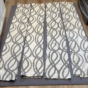 Set of 4 West Elm Gray Scribble Lattice Curtains